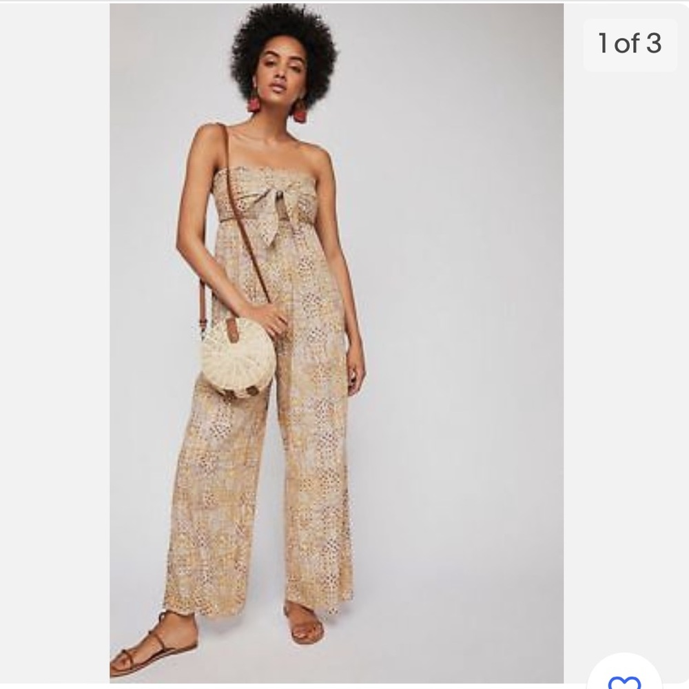 Free People All In Tie Strapless Jumpsuit